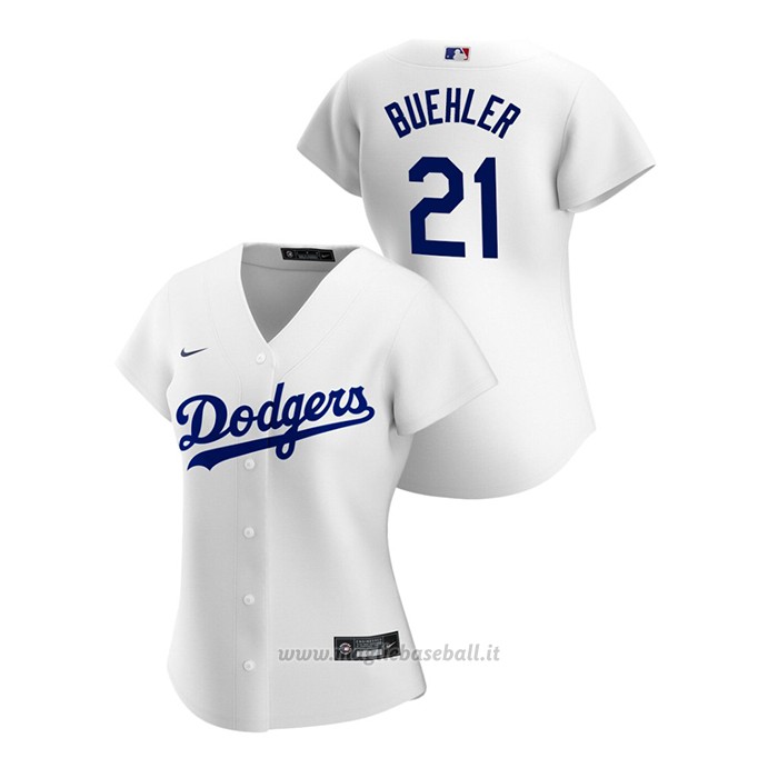 Maglia Baseball Donna Los Angeles Dodgers Walker Buehler 2020 Replica Primera Bianco